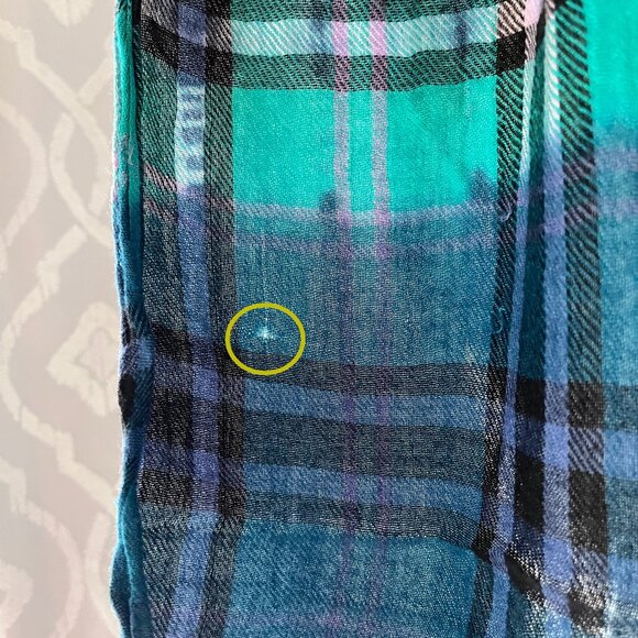 Unisex Scarf / Sash - Green, Blue, Gray Tartan Plaid Fringed Ends (64x18) Cozy - Picture 3 of 3